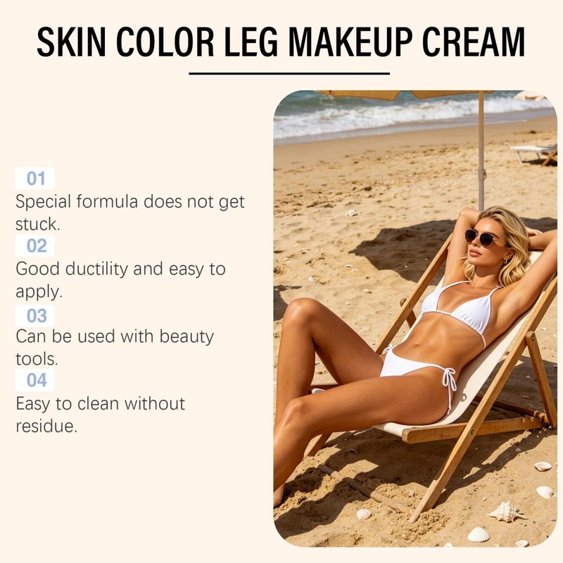 100ML Long Wear Waterproof Concealer,Leg Makeup Coverage,Waterproof Body Foundation&Bo-dy Concealer,Leg