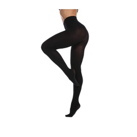 Frola Tights for Women 80 Denier Semi Opaque Solid Color Footed Pantyhose Ladies Tights(L-XL,Black)