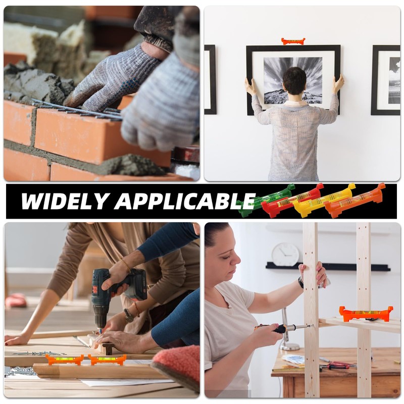 8 Pcs String Line Level Post, 2.95inch Small Bubble Level