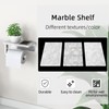 Gypie Brushed Nickel Toilet Paper Holder with Natural Marble Shelf,