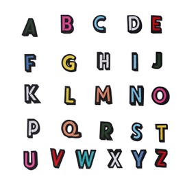 DWUENT Colorful Embroidered Alphabet Patches 26pcs - 4x4cm Iron On Letters for Clothes, DIY Customization & Fabric Decor