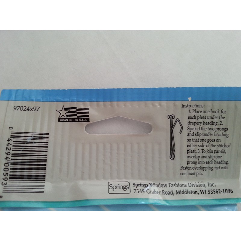 Graber 3-Inch Slip On Drapery Hooks with 1/8-Inch Drop. 14
