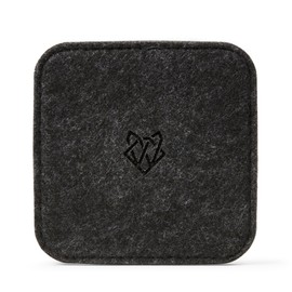 Wolvende Premium Felt Drink Coasters | Square Dark Grey Set of 4 | 10 x 10cm | Absorbent & Non-Slip, Ideal for Home & Office Desks