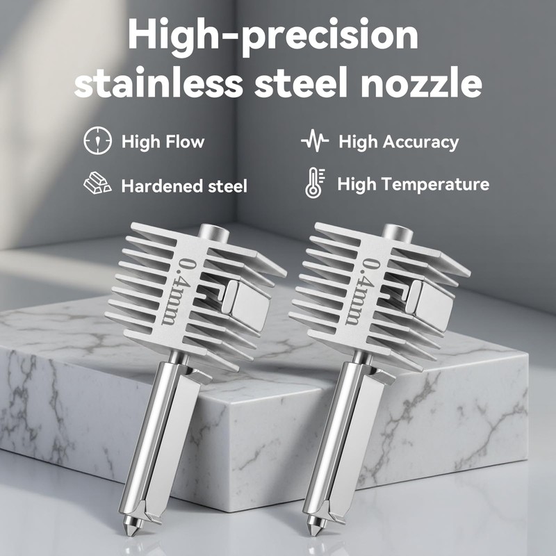 Upgrade A1/A1 Mini/A2L Hotend 0.4mm Hardened Steel Nozzle 2pcs