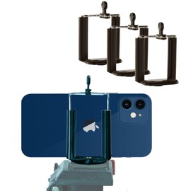 Set of 3 Smartphone and Tripod Mount Adapters for Standard ¼-20 Threaded Screw/Post - Black - 3 Pack