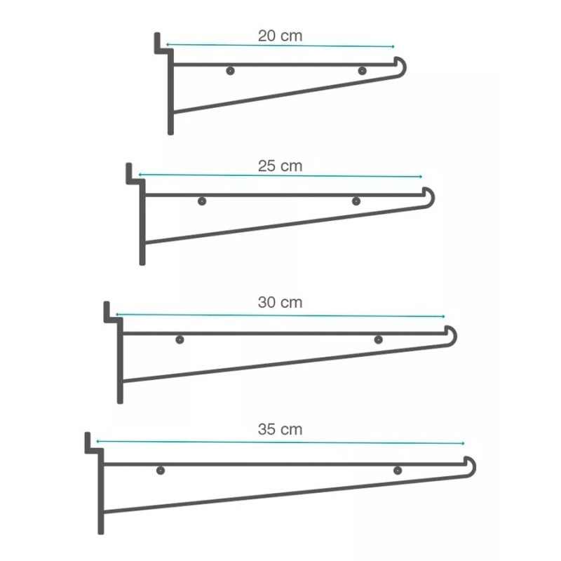 EXH Mensula Gancho Panel Ranurado Exhibipanel Blister 20 Cm 6pz