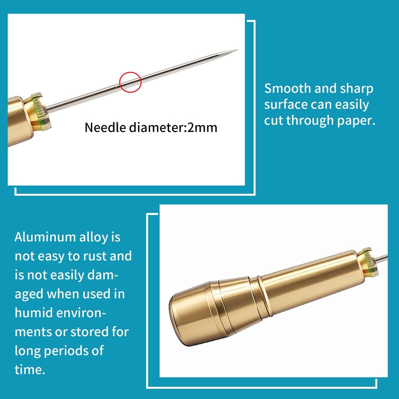 Bookbinding Hole Punching Kit, Complete Set with Awl, Cradle, Aluminum