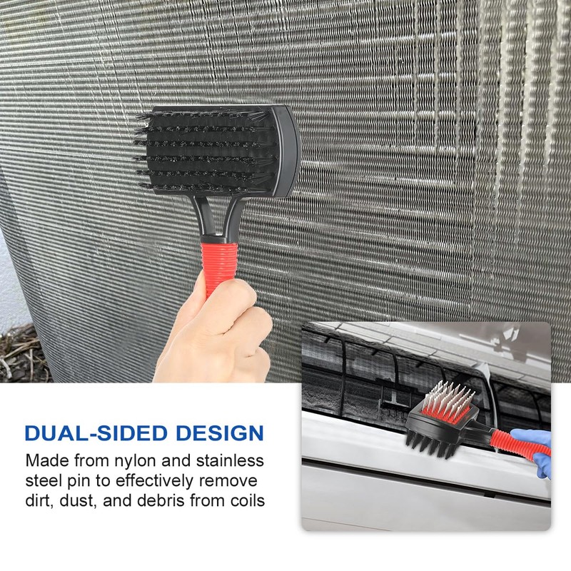 LANMU Air Conditioner Evaporator Coil Cleaning Brush AC Condenser Coil