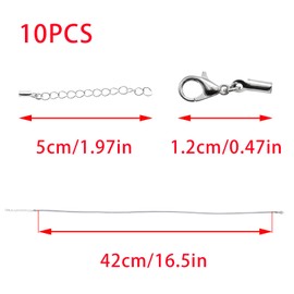 Pocoxll 10 Pcs 2.0mm Leather Necklace Cords with Clasp,Waxed Cords,Necklace Ropes for Pendants and Jewelry Making(Grey)