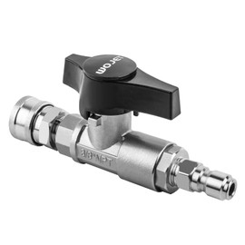 WOJET Ball Valve Pressure Washer, Industrial-Grade DN10 Shutoff Ball Valve, Quick Switching Between Surface Cleaner/Gun, 3/8" Quick-Connect, Stainless Steel, 5000PSI for Pressure Washing, Soft Washing