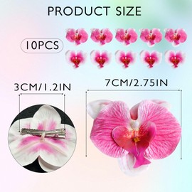 SAIIURV 10 Stück Rosa Blumen Haarspangen Orchideen Künstliche Blumen Haarnadel, Damen böhmische Haarblume Haarclips Haarschmuck Dekorationen Haar Zubehör für Frauen Mädchen Sommer Strand (10PCS)
