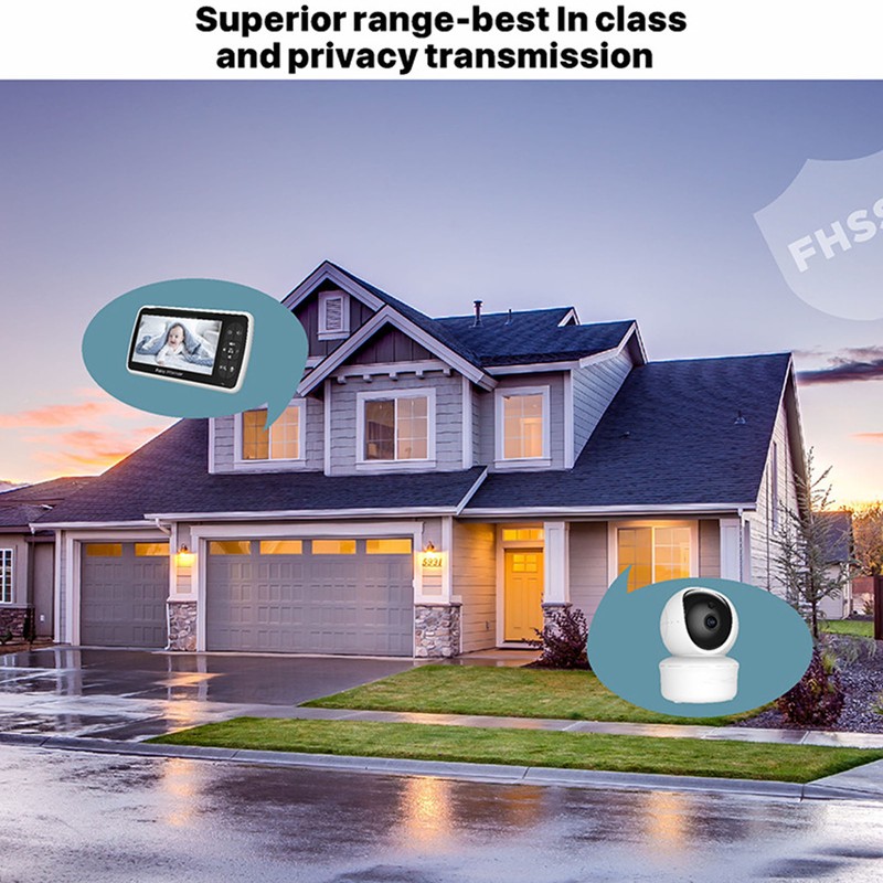 Baby Monitor 5 Inch Display Remote Access Pan Tilt Zoom