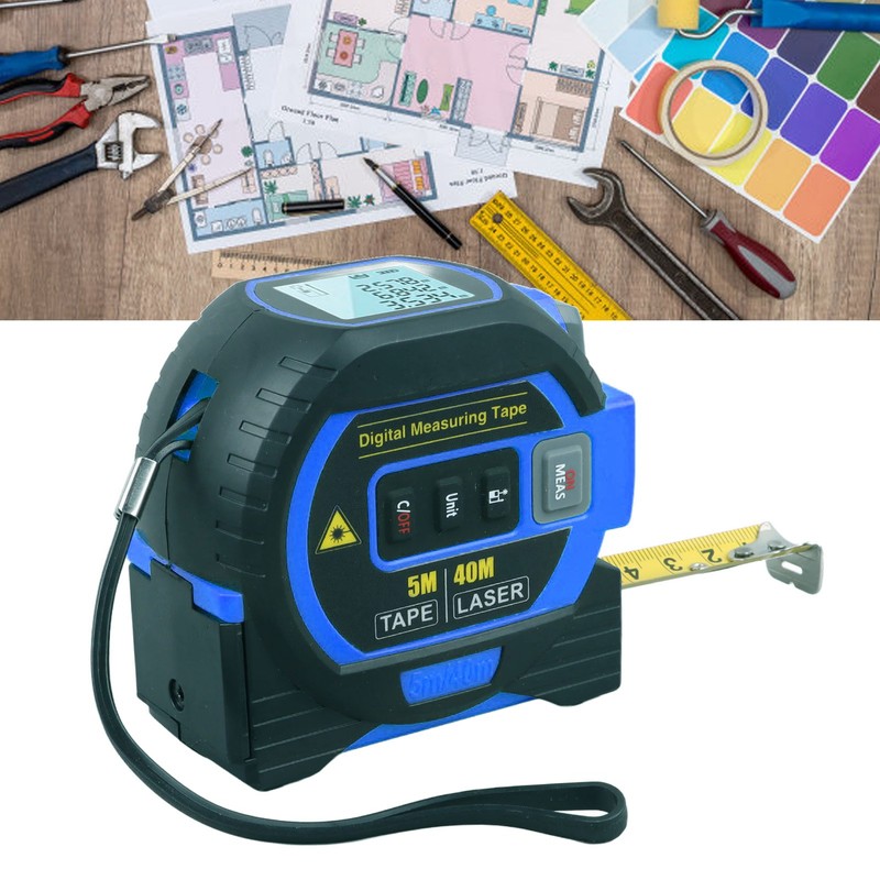 3 In 1 Digital Tape Measure Blue High Elasticity Accurate
