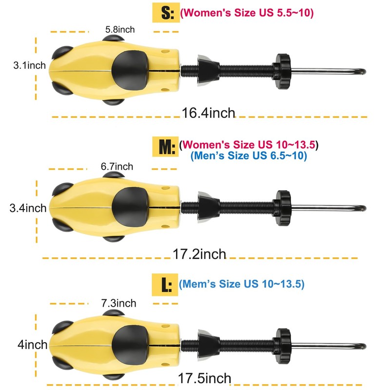 eachway Shoe Stretcher Shoe Trees,Adjustable Length & Width for Men