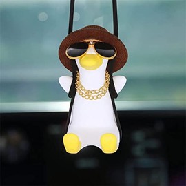 RUGNADOO - Colgante Para Carro, Bonito Colgante De Coche De Pato Columpio Para Espejo Retrovisor Interior,Adorno Colgante De Espejo De Coche Con Pato Oscilante,Pato Accesorios Para Carro-pato rico