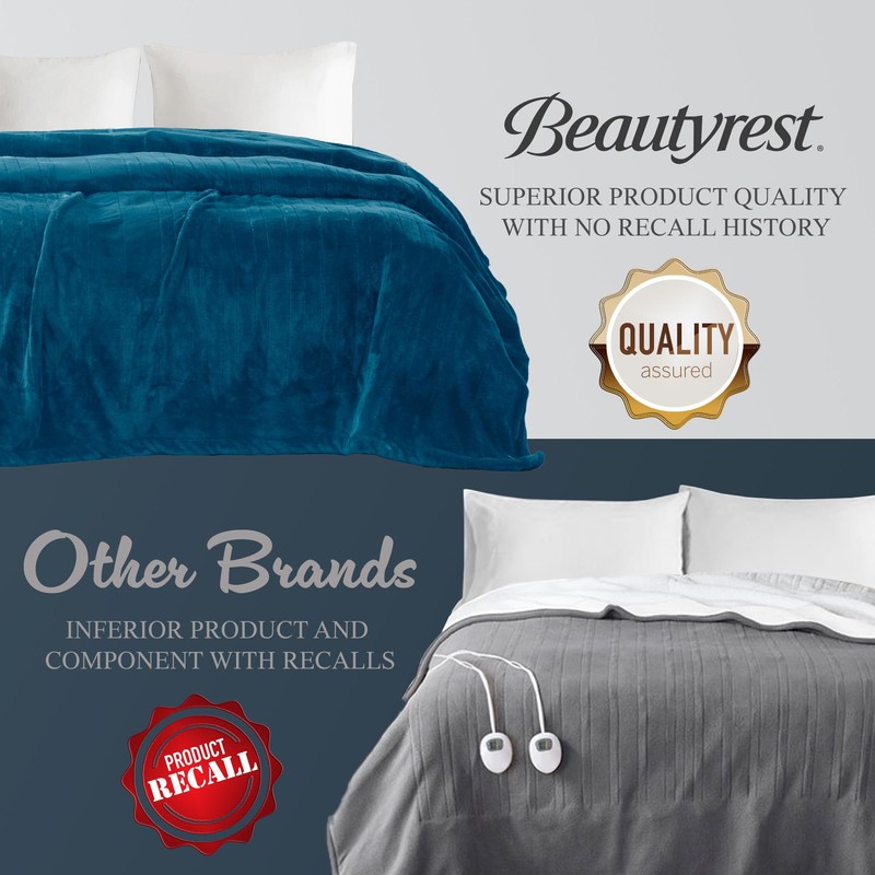 Beautyrest Heated Electric Blanket for Cold Weather, Fast Heating Heated