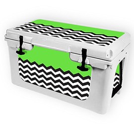 MightySkins (Cooler Not Included) Skin Compatible with RTIC 45 Cooler (2017 Model) - Lime Chevron | Protective, Durable, and Unique Vinyl Decal wrap Cover | Easy to Apply | Made in The USA