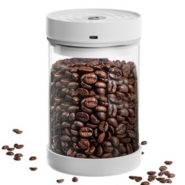 Olubfdh Auto Vacuum Coffee Container, 1.1L/16oz Airtight Food Storage Containers, Coffee Bean Storage Canister, Glass Storage Jars for Beans & Food