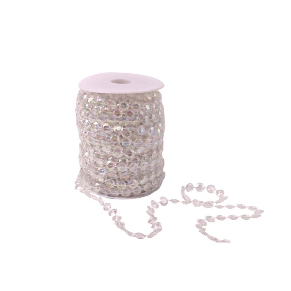 30M Perlengirlande Kristall Diamant Girlande Acryl Hochzeit Party Tischdeko Mehrfarbig