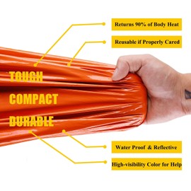 Mezonn Emergency Sleeping Bag Survival Bivy Sack Use as Emergency Blanket Lightweight Survival Gear for Outdoor Hiking Camping Keep Warm After Earthquakes, Hurricanes and Other disasters