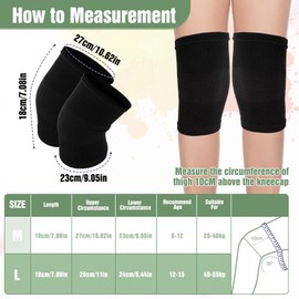 MBAIYO Kids Knee Brace Sleeve, 1 Pair Youth Knee Compression Sleeve Breathable Children Knees Support Pad Elastic Soft Knees Protectors for Kid Boys Girls Basketball Volleyball Football Running(L)