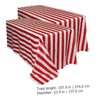 WOONEKY Striped Tablecloth Waterproof Fitted for Christmas Party Cover Black