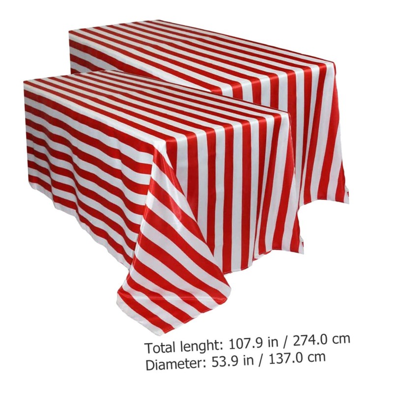 WOONEKY Striped Tablecloth Waterproof Fitted for Christmas Party Cover Black
