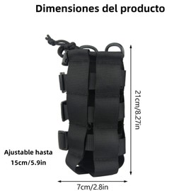 THJOPOKEEL Soporte Ajustable para Botella de Agua con Correa Ajustable para Botella de Agua Tactic Molle con cordón para Senderismo y Viajes (Negro)