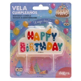 Dekora - Velas Cumpleaños Originales | Vela Happy Birthday Decoracion Cumpleaños con Letras Decorativas - 10 x 6 cm