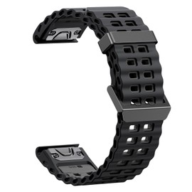 Quickfit 22mm Watch Bands for Garmin Fenix 8 47mm/7/6/5, Sports Ocean Silicone Bands Compatible with Garmin Fenix 8 Pro 47mm/7 Pro/6 Pro/5 Plus/Forerunner 935/945/955/965/Approach S60/S62/Epix 2