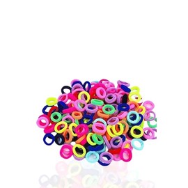 Mini Elastic Soft Rubber Hair Bands Rubber Band for womens (NEON GREEN)