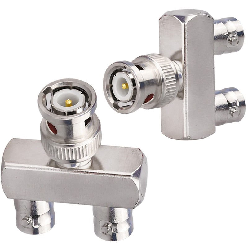 TUOLNK 2PCS BNC Male to Dual BNC Female 3-Way RF