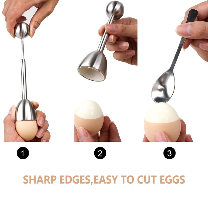 Yuannee Egg Opener Tool,Stainless Steel Peeler Cracker Topper Egg Separator