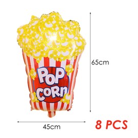 NYGGTYK 8 Pieces Popcorn Balloons, Creative Aluminium Film Balloons, Funny Balloons, Decorative Balloons, Cute Balloons