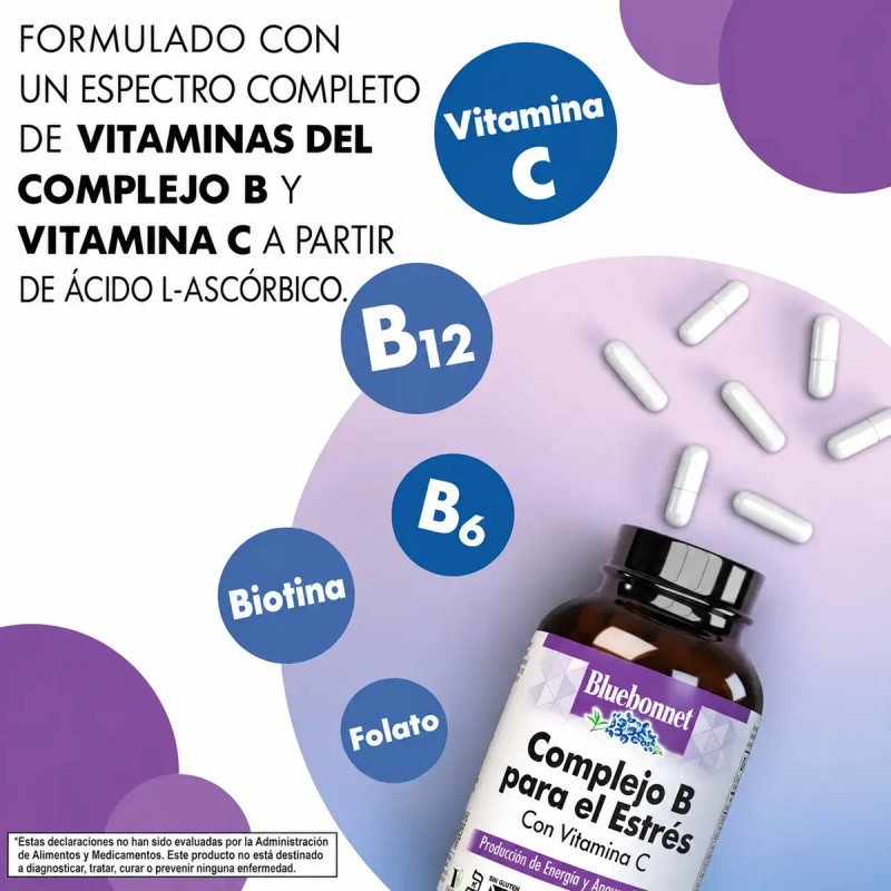 Bluebonnet Complejo B Stress Formula+vitamina C Con 100 Caps