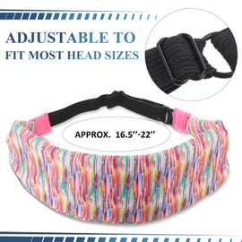 Foaincore 12 Pcs Sport Headbands for Women Men Adjustable Non Slip Sweatbands Athletic Sports Hairbands Stretchy Elastic Workout Headband for Yoga Running Exercise, Paisley, Solid, Tie Dye, 12 Styles