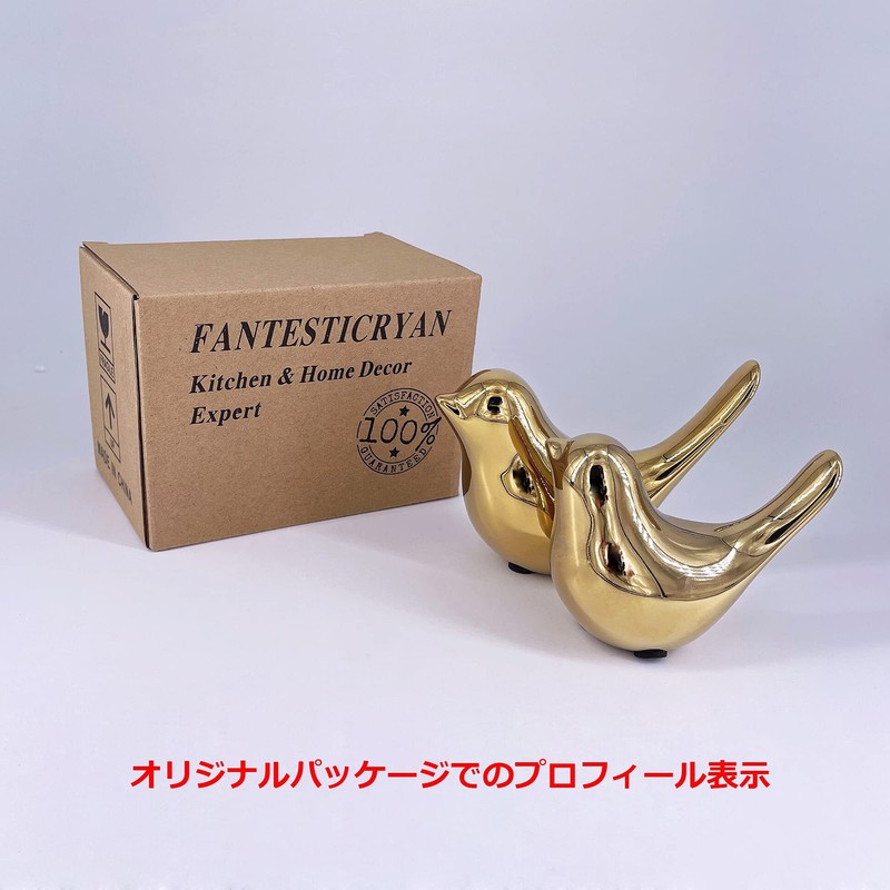 Small Golden Bird Statue Decor Modern Decoration Cute Animal Figurine