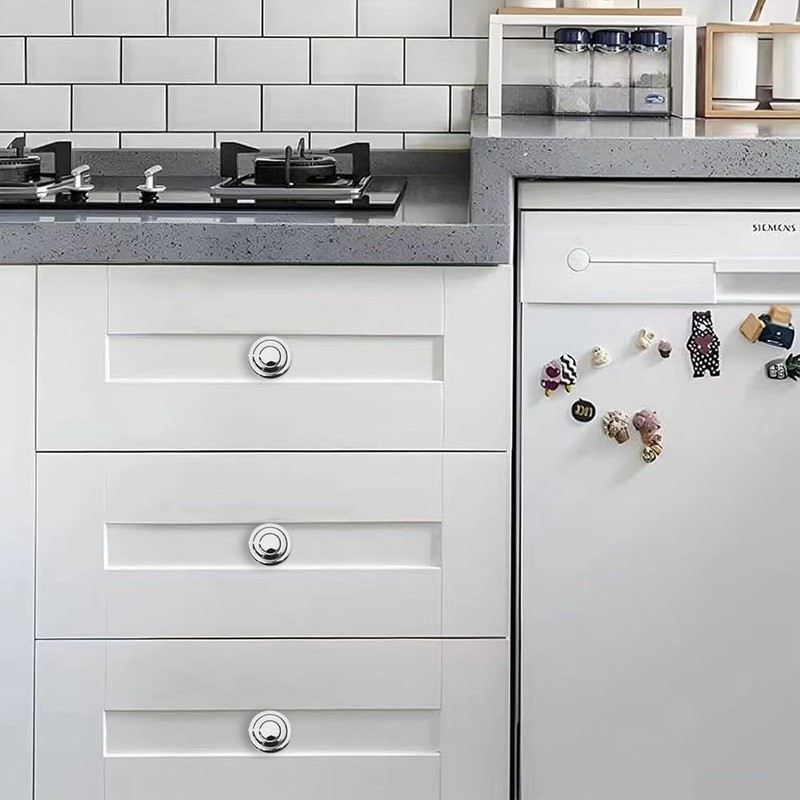 ZAUYX 10 Pack Solid Polished Chrome Knob Hardware Cabinet Handles