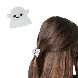 Cute Ghost Hair Clips Halloween Hair Accessories Acrylic White Design Claw Clips Thin Thick Short Long Strong Hold NonSlip Curly Decor for Women Girls Party Gift