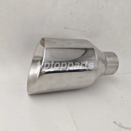 Unbranded BIG 5in POLISHED EXHAUST TIP 2.5in INLET ANGLE DOUBLE WALL FOR DODGE RT SRT RAM