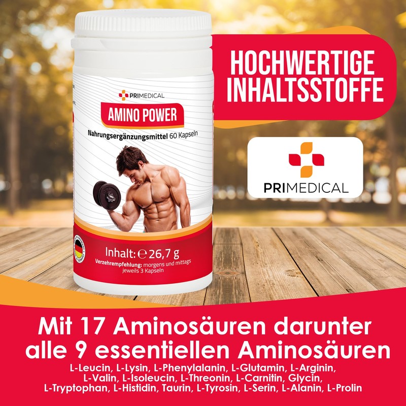 primedical Amino Acid Capsules with 17 Amino Acids Including All