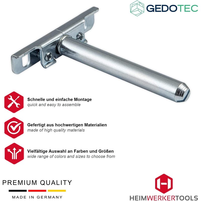 Gedotec Adjustable Shelf Bracket, Pack of 2 Shelf Brackets, Invisible,