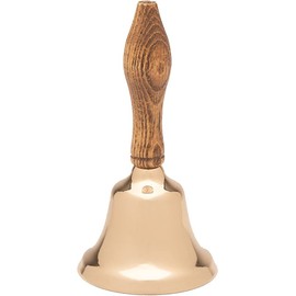 Bevin Bells Solid Brass Hand Bell | 2HB | New England Hardwood Handle | Elegant Hand Call Bell | Noise Makers | Loud Brass Bells | Easy to Grip Handle | Teacher Handheld Bell | Made in CT, USA