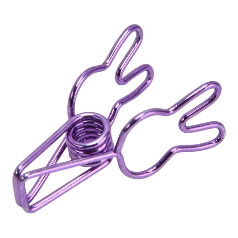 Hztyyier 20Pcs Modern Purple Bunny Shaped Paper Clips, 1.3 x