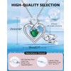 Sterling Silver May Birthstone Necklace for Women Heart Pendant Necklace