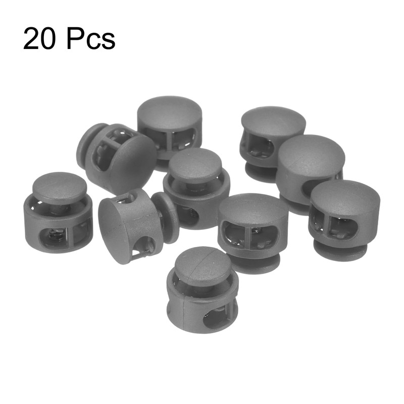 sourcing map 20pcs Plastic Cord Locks Double Hole Spring Toggle
