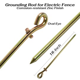 Electric Fence Wire, 18in Grounding Rod, Alligator Clips with 3.7ft Wires, Solar Electric Fence Lead Kit Connects Solar Powered Electric Fence Energizer Charger Generator