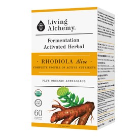 Living Alchemy Rhodiola Alive 100mg, Fermented Organic Rhodiola, 60 Capsules, 60 Capsules