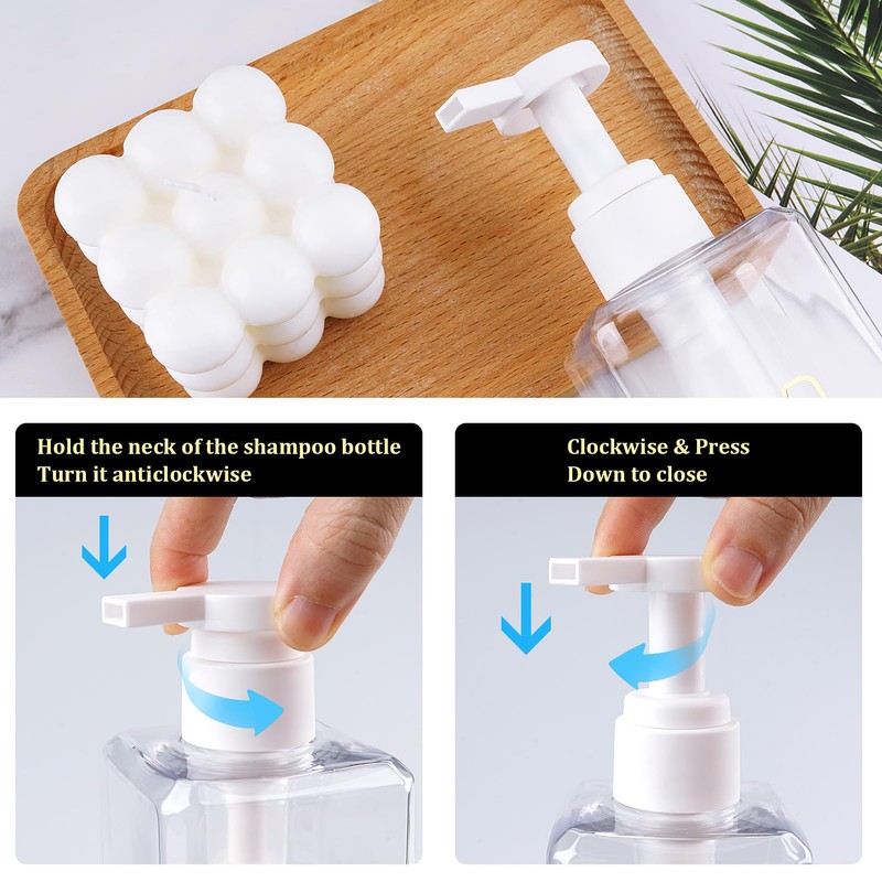 Hokretme 3 Pack 550ml Shampoo and Conditioner Dispenser Shower Soap