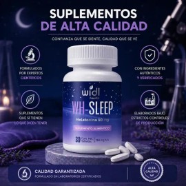 Melatonina 10 Mg Widl Health Máx Potencia pastillas para dormir Mejora El Descanso Sin Sabor                                                          